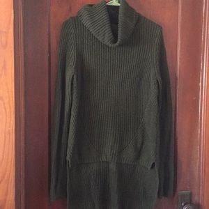 Cowl neck sweater.